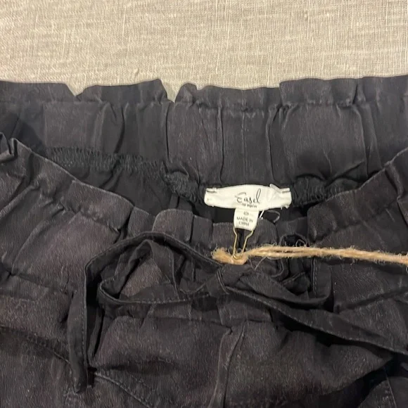 Easel Black Mineral Wash Tie Pants - Picture 5 of 9